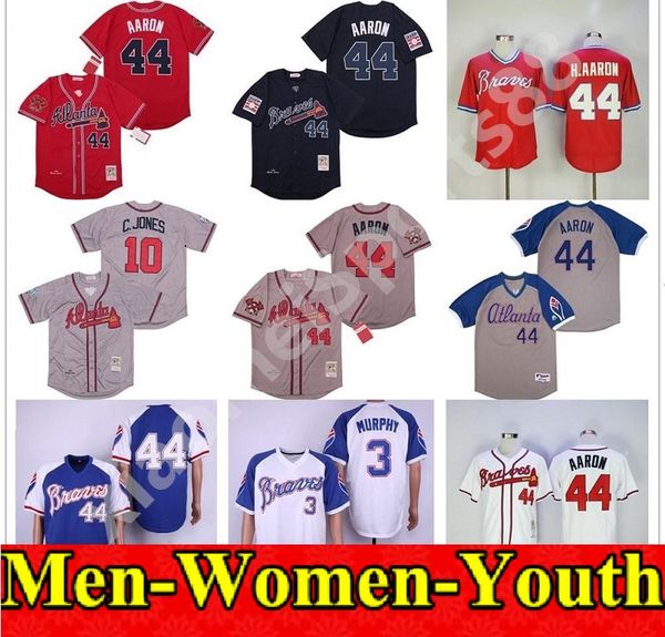 men women kids vintage atlanta 44 hank aaron h.aaron 3 dale murphy 10 chipper jones 1957 1963 1973 1974 1982's baseball jerseys, Blue;black
men women kids vintage atlanta 44 hank aaron h.aaron 3 dale murphy 10 chipper jones 1957 1963 1973 1974 1982's baseball jerseys, Blue;black