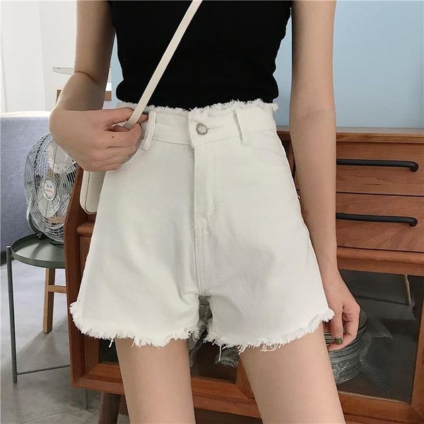 women's shorts denim women white short jeans high waist brushed vintage pockets female 2021 summer, White;black
women's shorts denim women white short jeans high waist brushed vintage pockets female 2021 summer, White;black