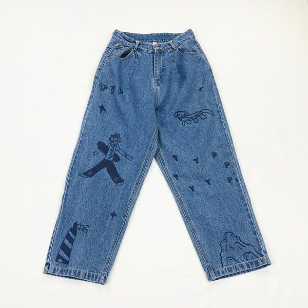 women's jeans 2021 summer fashion printing cartoon mermaid loose women's trousers casual cotton girls wide leg pants lovers bottom, Blue
women's jeans 2021 summer fashion printing cartoon mermaid loose women's trousers casual cotton girls wide leg pants lovers bottom, Blue