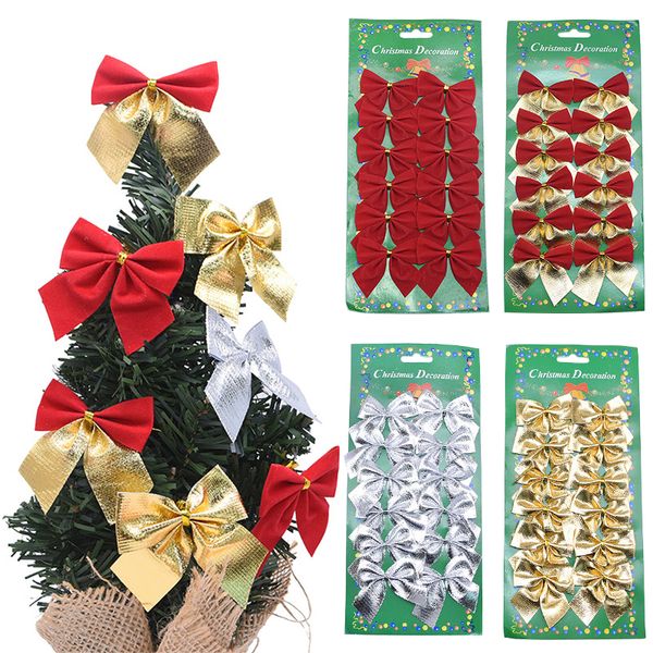 12pcs/set christmas tree decoration bowknot diy gold silver red bow tie for xmas party new year 2021 festival navidad decor
12pcs/set christmas tree decoration bowknot diy gold silver red bow tie for xmas party new year 2021 festival navidad decor