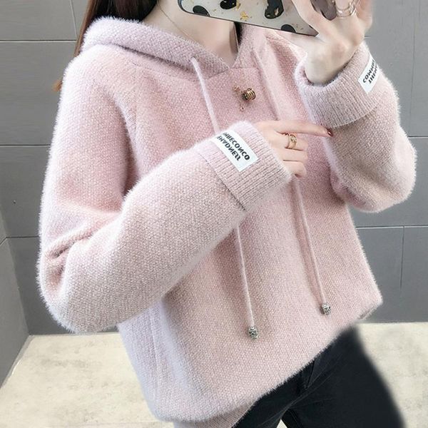 fashion autumn winter hooded knitted sweater women pink white casual long sleeve thicken sweater loose sweaters s-xxl, White;black
fashion autumn winter hooded knitted sweater women pink white casual long sleeve thicken sweater loose sweaters s-xxl, White;black