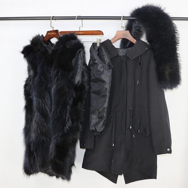 2020 real fur coat winter jacket women long parka waterproof big natural raccoon fur collar hood thick warm real fox fur liner lj201202, Black
2020 real fur coat winter jacket women long parka waterproof big natural raccoon fur collar hood thick warm real fox fur liner lj201202, Black