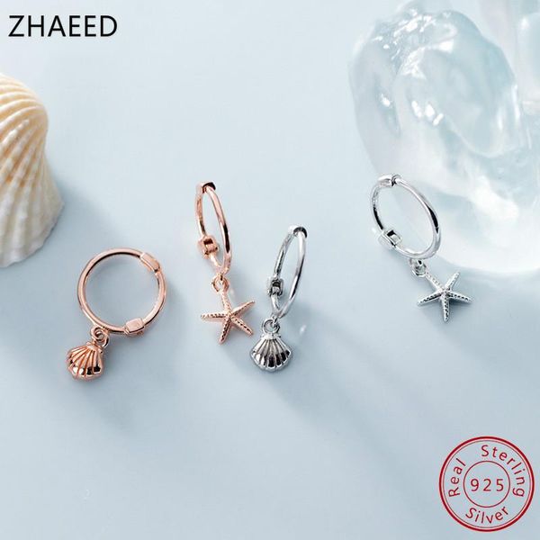 hoop & huggie real 925 sterling silve asymmetrical starfish shell pendant small hoops earrings women party delicate accessory girl lovely gi, Golden;silver
hoop & huggie real 925 sterling silve asymmetrical starfish shell pendant small hoops earrings women party delicate accessory girl lovely gi, Golden;silver