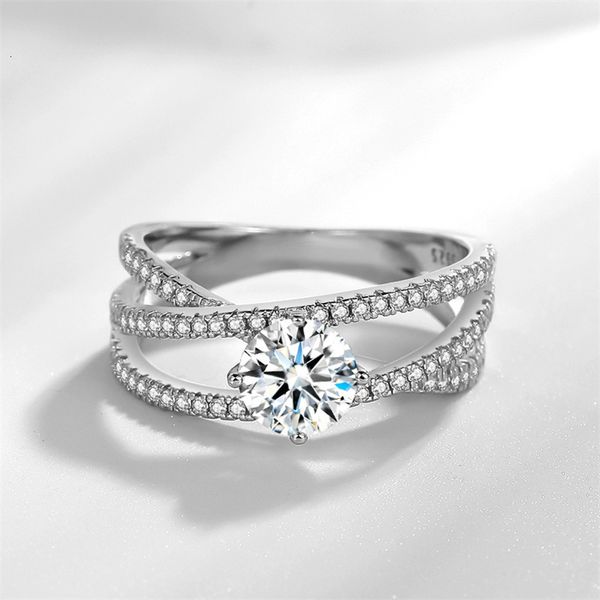 quality one carat imitation mossan stone platinum plated sansheng iii engagement diamond ring, female, Silver
quality one carat imitation mossan stone platinum plated sansheng iii engagement diamond ring, female, Silver