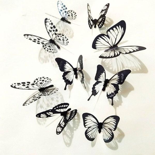 18pcs 3d black and white butterfly sticker art wall decal home decoration room decor fping
18pcs 3d black and white butterfly sticker art wall decal home decoration room decor fping