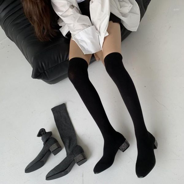 slim stretch sock boots women thigh high over the knee boots pointed toe autumn winter party prom shoes ladies1, Black
slim stretch sock boots women thigh high over the knee boots pointed toe autumn winter party prom shoes ladies1, Black