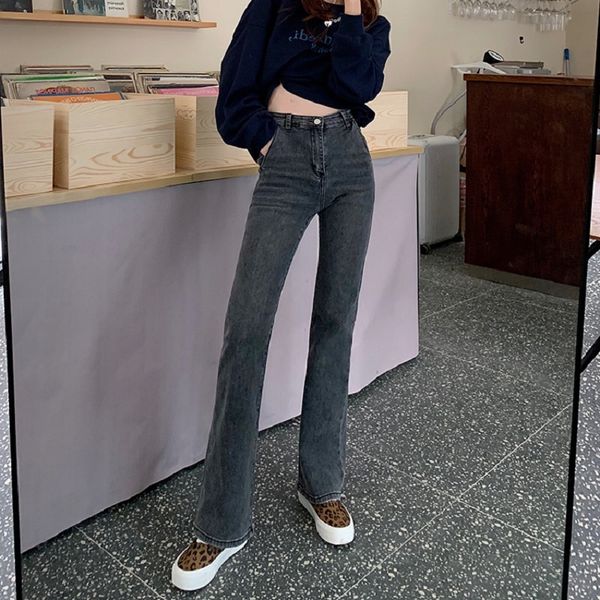 high waisted new style autumn and winter women's retro straight tube micro flared jeans, Blue
high waisted new style autumn and winter women's retro straight tube micro flared jeans, Blue