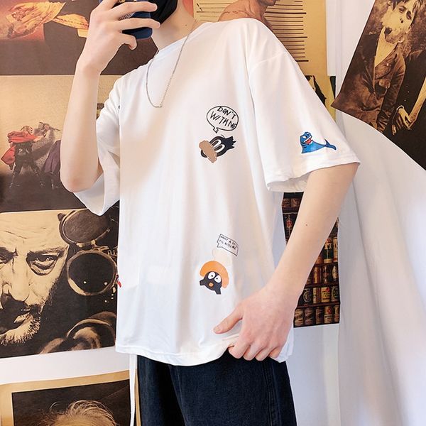 summer loose cartoon printed short coat t-shirt sleeve t-shirt for men and south koreaversatile round neck fashion label 5-sleeve fo, Blue
summer loose cartoon printed short coat t-shirt sleeve t-shirt for men and south koreaversatile round neck fashion label 5-sleeve fo, Blue