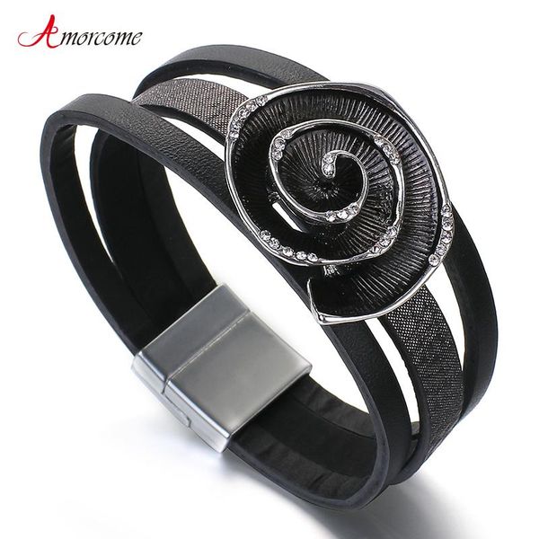 charm bracelets amorcome punk metal rose flower leather for women men multiple layers wrap bracelet couple gifts pulsera jewelry, Golden;silver
charm bracelets amorcome punk metal rose flower leather for women men multiple layers wrap bracelet couple gifts pulsera jewelry, Golden;silver
