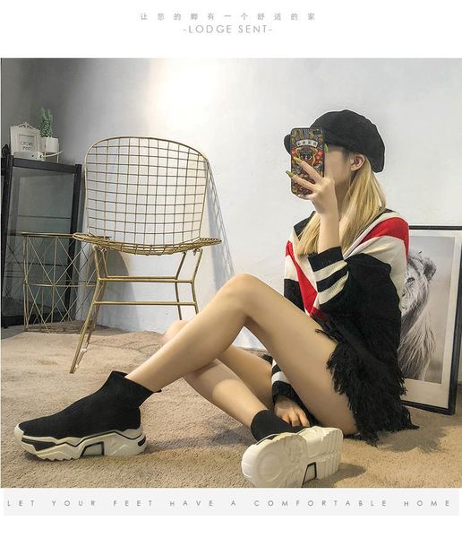 socks shoes breathable high-women shoes flats fashion sneakers stretch fabric casual slip-on ladies, Black
socks shoes breathable high-women shoes flats fashion sneakers stretch fabric casual slip-on ladies, Black