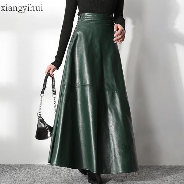 skirts winter autumn green vintage long pu leather skirt women fashion zipper high waist a-line ladies streetwear casual clothes, Black
skirts winter autumn green vintage long pu leather skirt women fashion zipper high waist a-line ladies streetwear casual clothes, Black