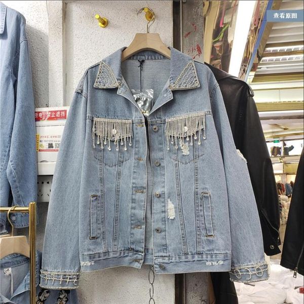 denim jacket woman 2020 spring new heavy industry diamond fringe loose-fit denim jacket student cowboy coats chaquetas, Black;brown
denim jacket woman 2020 spring new heavy industry diamond fringe loose-fit denim jacket student cowboy coats chaquetas, Black;brown
