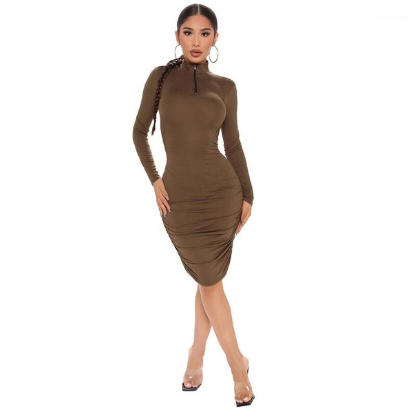 women stacked turtle neck dress zipper long sleeve skinny casual dresses ladies pack hip clothes, Black;gray
women stacked turtle neck dress zipper long sleeve skinny casual dresses ladies pack hip clothes, Black;gray