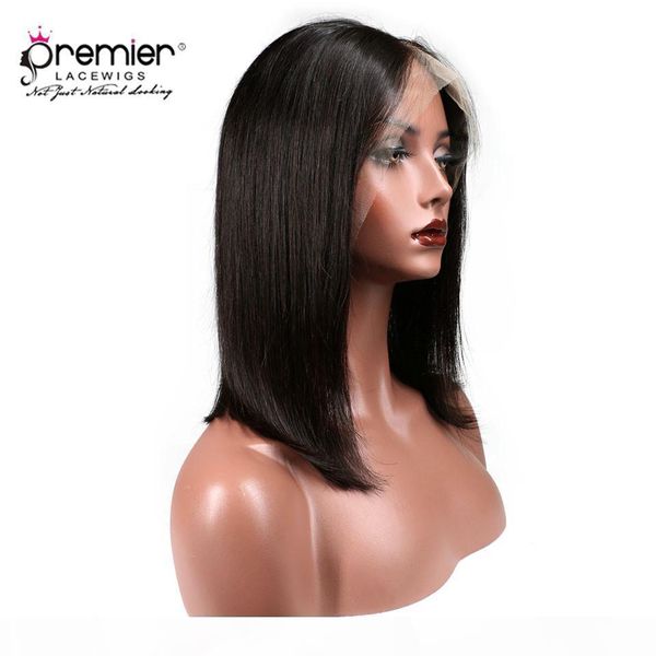 

8a full lace human hair wigs pre-plucked perimeter with baby hair brazilian hairs yaki straight wigs natural hairline with babyhair, Black;brown