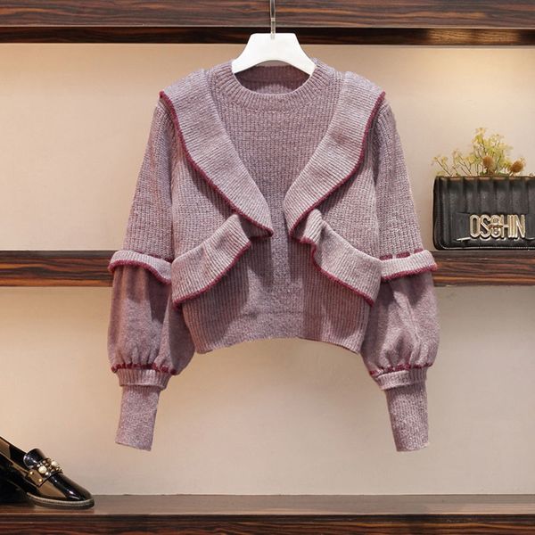 single large women's wear fall winter 2020 new style chubby little sister's belly covered and thin foreign style two piece sweater, Gray
single large women's wear fall winter 2020 new style chubby little sister's belly covered and thin foreign style two piece sweater, Gray