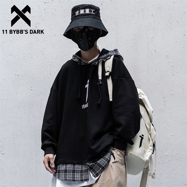 11 bybb's dark vintage plaid patchwork hoodies men streetwear hip hop letter embroidery sweatshirts techwear hoodie pulover 201113, Black
11 bybb's dark vintage plaid patchwork hoodies men streetwear hip hop letter embroidery sweatshirts techwear hoodie pulover 201113, Black