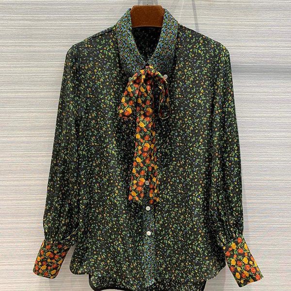 women's blouses & shirts elegant silk print blouse for women autumn long sleeve 1, White
women's blouses & shirts elegant silk print blouse for women autumn long sleeve 1, White