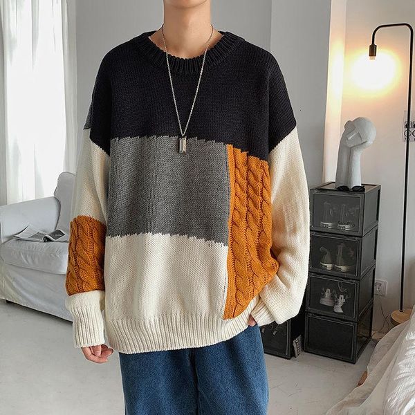 men's sweaters 2021 winter splicing long sleeve cashmere clothes coats thick fashion loose wool pullover homme knitting -2xl, White;black
men's sweaters 2021 winter splicing long sleeve cashmere clothes coats thick fashion loose wool pullover homme knitting -2xl, White;black