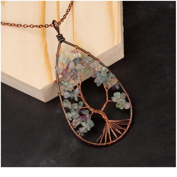 natural stone necklace & pendant tree of life wire wrapped water drop shape for women crystal necklace reiki statement jllqlz, Black
natural stone necklace & pendant tree of life wire wrapped water drop shape for women crystal necklace reiki statement jllqlz, Black