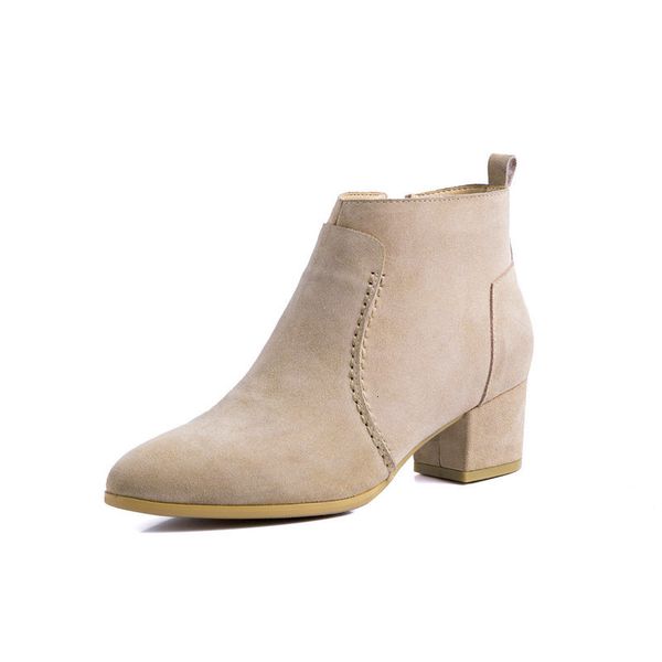 2021 new cow suede leather ankle women autumn winter basic shoes round toe plus size short classic woman boots 8rsk, Black
2021 new cow suede leather ankle women autumn winter basic shoes round toe plus size short classic woman boots 8rsk, Black