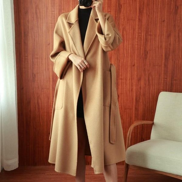 new winter warm water ripple 20 cashmere wool coat m 80 manual bathrobe female long coat, Black
new winter warm water ripple 20 cashmere wool coat m 80 manual bathrobe female long coat, Black