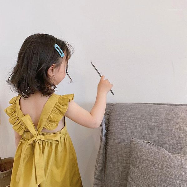 girl's dresses 1-7y girl casual 2021 summer children girl's flying sleeve bow open back yellow cute dress korean kids princess dre, Red;yellow
girl's dresses 1-7y girl casual 2021 summer children girl's flying sleeve bow open back yellow cute dress korean kids princess dre, Red;yellow