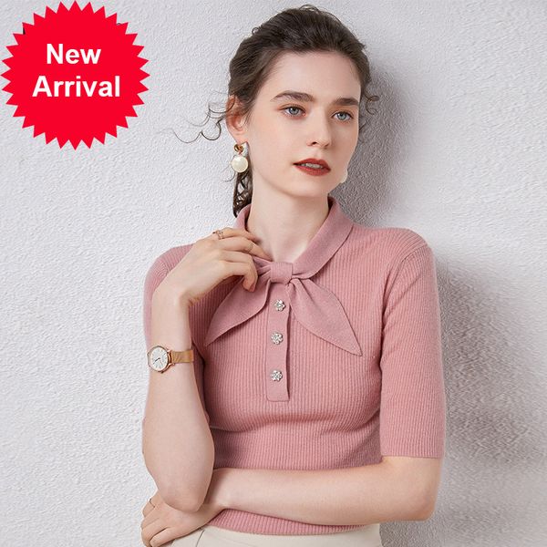 2021 new super comfy female thin 100% cashmere bow collar tshirt worsted short sleeve sweater vlgf, White;black
2021 new super comfy female thin 100% cashmere bow collar tshirt worsted short sleeve sweater vlgf, White;black