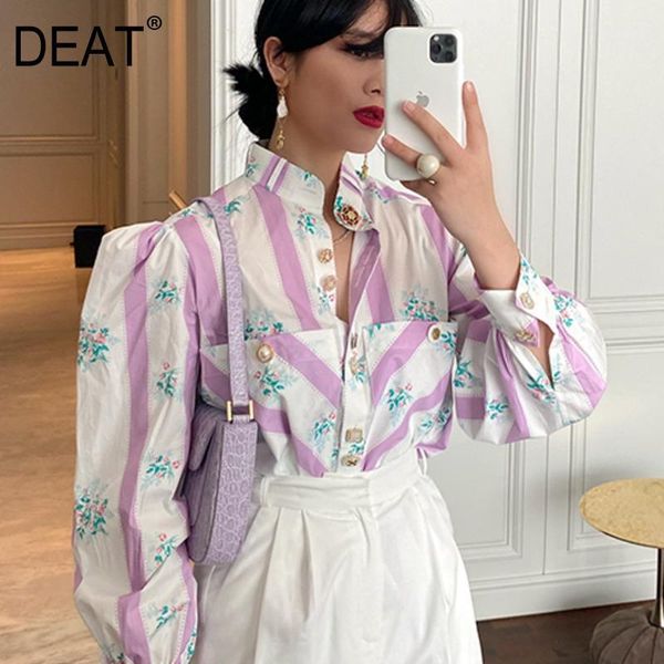 deat 2020 new summer and autumn stand collar different buttons lantern full sleeves striped printed single breasted shirt wm4201, White
deat 2020 new summer and autumn stand collar different buttons lantern full sleeves striped printed single breasted shirt wm4201, White