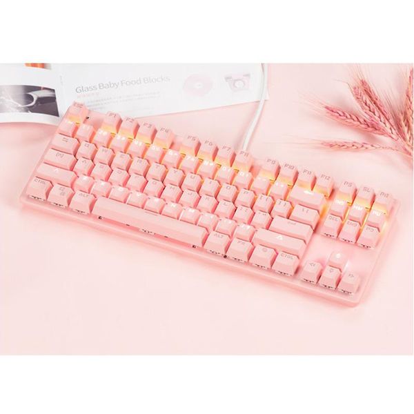 mechanical keyboard pink gaming keyboard usb wired mechanical gaming 87-key gamers
mechanical keyboard pink gaming keyboard usb wired mechanical gaming 87-key gamers