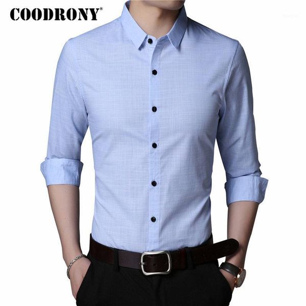 coodrony cotton shirt men clothes 2020 autumn long sleeve camisa social masculina mens shirts casual slim fit chemise homme 87191, White;black 
coodrony cotton shirt men clothes 2020 autumn long sleeve camisa social masculina mens shirts casual slim fit chemise homme 87191, White;black