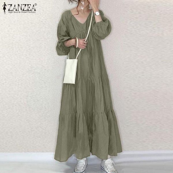 kaftan ruffle dress women's spring sundress zanzea 2021 casual puff sleeve maxi vestidos female v neck robe femme oversized 5xl1, Black;gray
kaftan ruffle dress women's spring sundress zanzea 2021 casual puff sleeve maxi vestidos female v neck robe femme oversized 5xl1, Black;gray