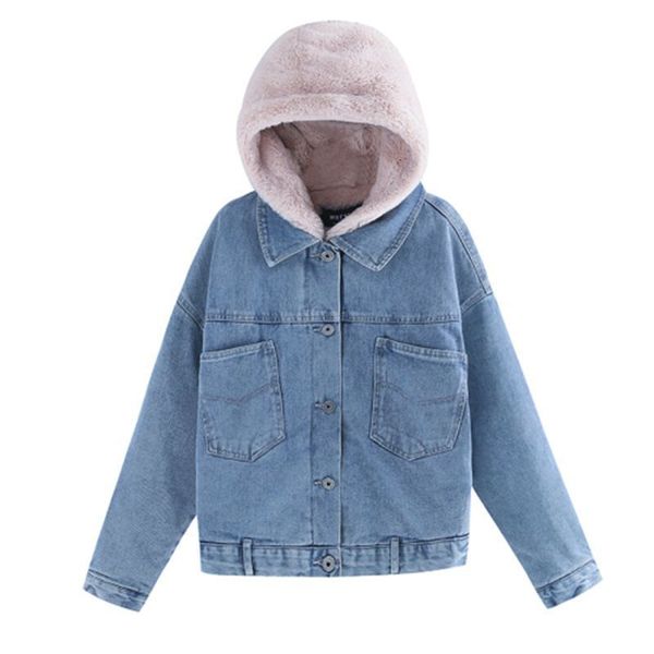 woman fleece plaid patchwork women trucker denim jacket
