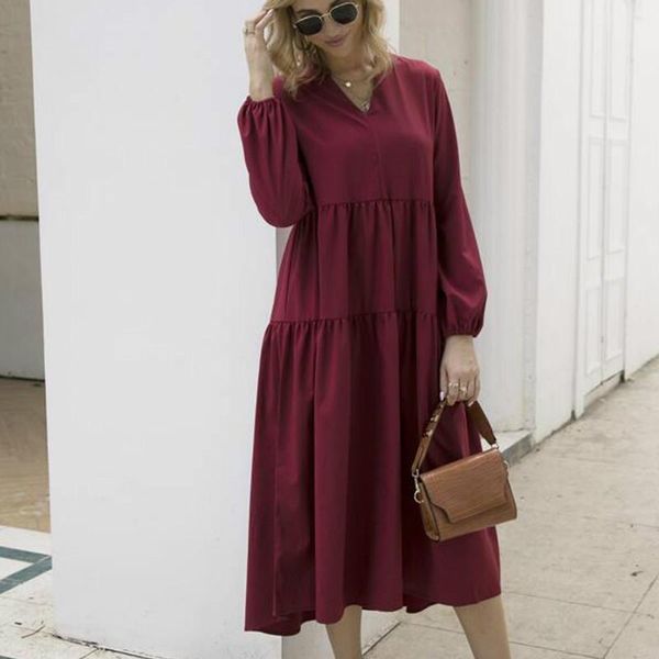 women autumn spring long sleeve smock dress ladies street holiday vacation casual outfits loose dress sundress 2021 new, Black;gray
women autumn spring long sleeve smock dress ladies street holiday vacation casual outfits loose dress sundress 2021 new, Black;gray