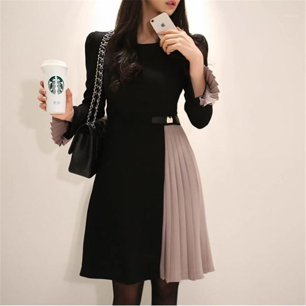 cbafu 2020 women spring autumn ruffles pleated dress office lady flare sleeve patchwork elegant party dresses d2791, Black;gray
cbafu 2020 women spring autumn ruffles pleated dress office lady flare sleeve patchwork elegant party dresses d2791, Black;gray