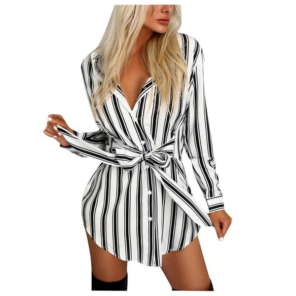 casual dresses spring ladies women's fashion long sleeve button bandage v-neck personality stripe printing mini dress, Black;gray
casual dresses spring ladies women's fashion long sleeve button bandage v-neck personality stripe printing mini dress, Black;gray