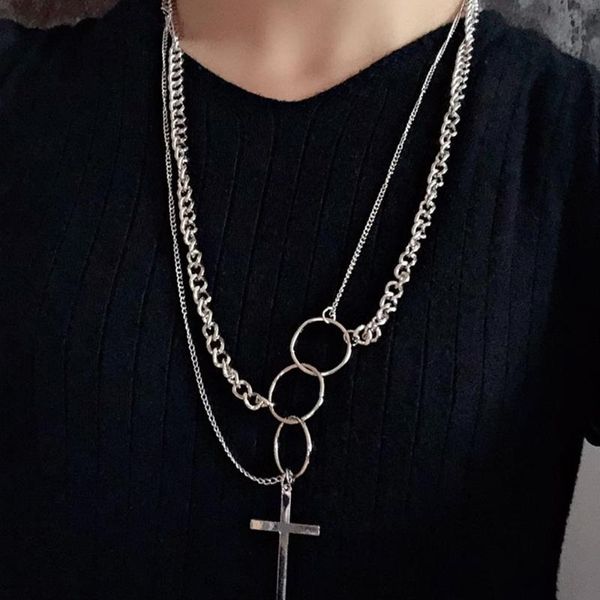 pendant necklaces hip hop cross circle long necklace for men women multilayers link chain personality collar jewelry gift, Silver
pendant necklaces hip hop cross circle long necklace for men women multilayers link chain personality collar jewelry gift, Silver