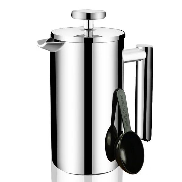 350 700 1000ml double-wall insulated 304 stainless steel french press espresso coffee machin tea maker q0109
350 700 1000ml double-wall insulated 304 stainless steel french press espresso coffee machin tea maker q0109