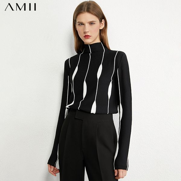 amii minimalism autumn winter women's sweater fashion art jacquard slim fit turtleneck sweater causal female 12070391 201031, White;black
amii minimalism autumn winter women's sweater fashion art jacquard slim fit turtleneck sweater causal female 12070391 201031, White;black