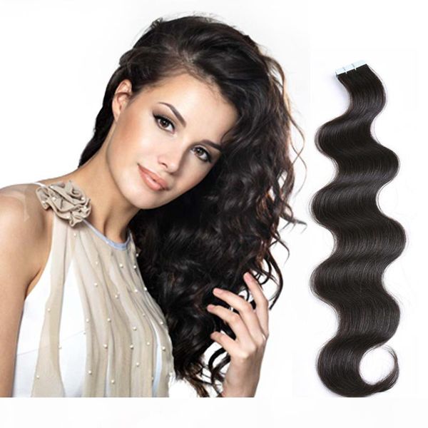 8a brazilian tape in none remy human hair adhesive extension natural color body wave invisible skin weft pu tape on hair extensions, Black
8a brazilian tape in none remy human hair adhesive extension natural color body wave invisible skin weft pu tape on hair extensions, Black