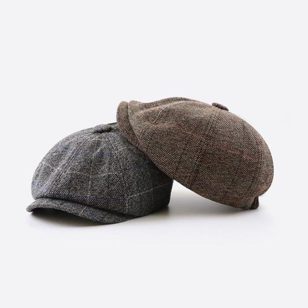 berets fashion plaid beret versatile classic with a little elastic hats three men's casual hat caps, Blue;gray
berets fashion plaid beret versatile classic with a little elastic hats three men's casual hat caps, Blue;gray