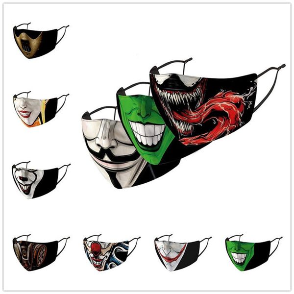 individual pack halloween fanny clown face cover reusable adults cartoon masks adjustable elastic hook facemask + pm2.5 filter slot f102107
individual pack halloween fanny clown face cover reusable adults cartoon masks adjustable elastic hook facemask + pm2.5 filter slot f102107