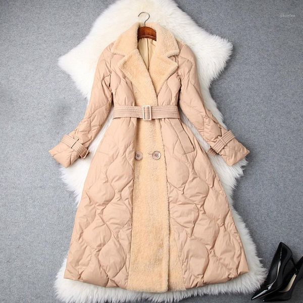 fashion women winter jacket parka stitching plush long down jacket female coat large size tightening waist feather overcoat l1791, Black
fashion women winter jacket parka stitching plush long down jacket female coat large size tightening waist feather overcoat l1791, Black
