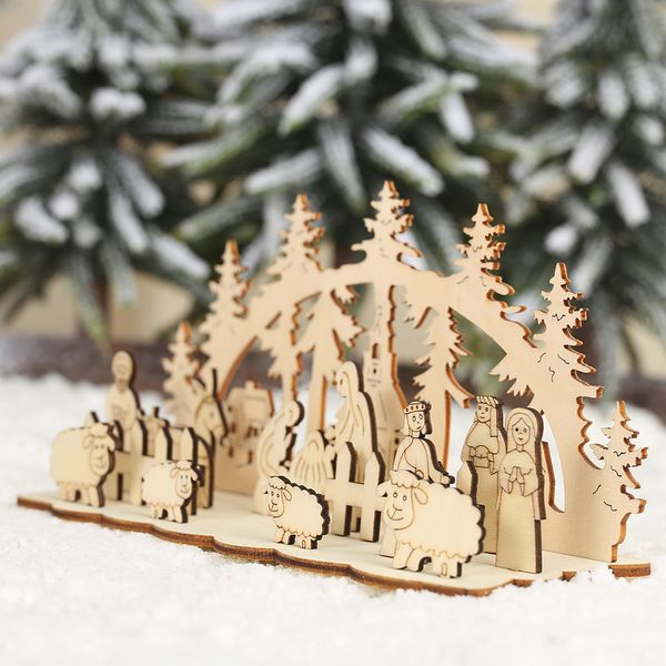 handmade table wood wooden christmas decoration