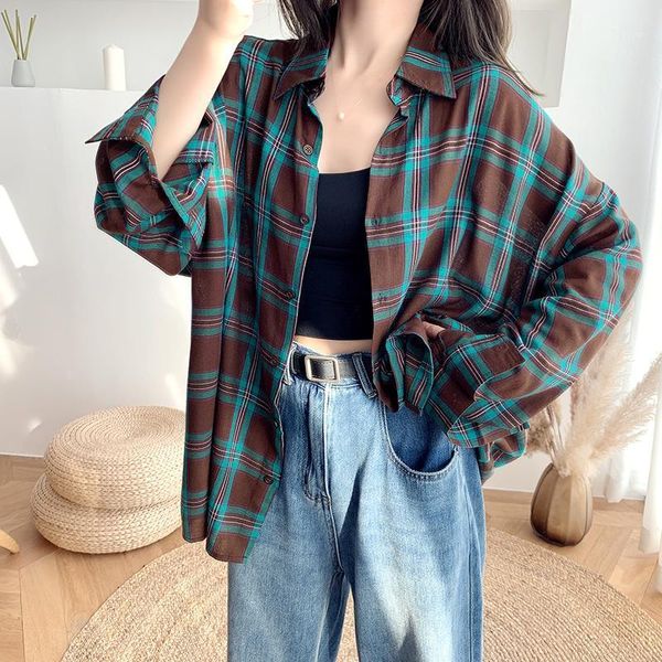 vintage plaid loose casual blouse shirts autumn women long sleeve turn down collar fashion harajuku oversized cotton shits1, White
vintage plaid loose casual blouse shirts autumn women long sleeve turn down collar fashion harajuku oversized cotton shits1, White