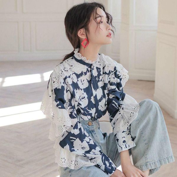2021 new fashion women spring autumu floral printed blouse office ladies vintage hollow out lace patchwork shirts blouse a85, White
2021 new fashion women spring autumu floral printed blouse office ladies vintage hollow out lace patchwork shirts blouse a85, White