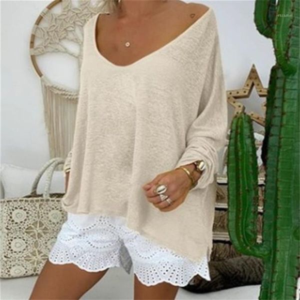 stitching hollow t-shirt female draped solid color large size wild loose casual long-sleeved t-shirt 2020 summer women1, White
stitching hollow t-shirt female draped solid color large size wild loose casual long-sleeved t-shirt 2020 summer women1, White