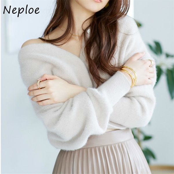 neploe solid color v-neck casual warm knitted new simple fashion pullovers autumn chic hiddn breasted women sweaters 201111, White;black
neploe solid color v-neck casual warm knitted new simple fashion pullovers autumn chic hiddn breasted women sweaters 201111, White;black