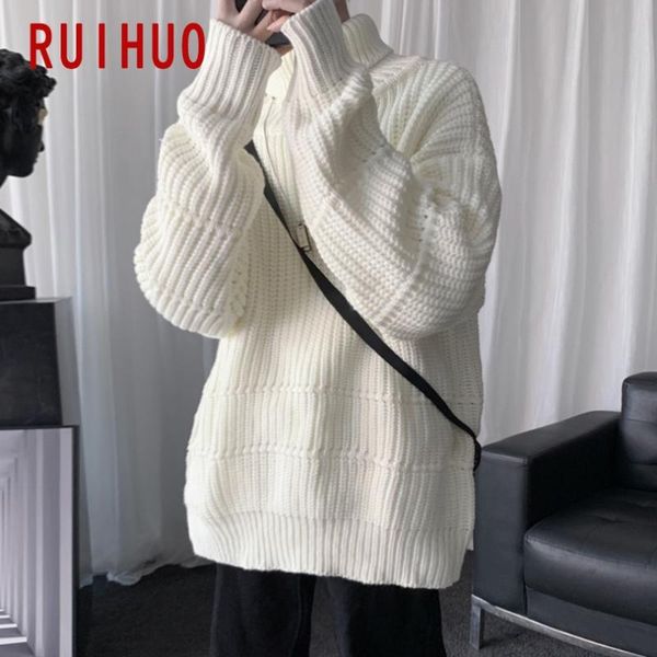 men's sweaters ruihuo solid knitted sweater men clothing mens turtleneck pull clothes pullover 2021 autumn winter -5xl, White;black
men's sweaters ruihuo solid knitted sweater men clothing mens turtleneck pull clothes pullover 2021 autumn winter -5xl, White;black