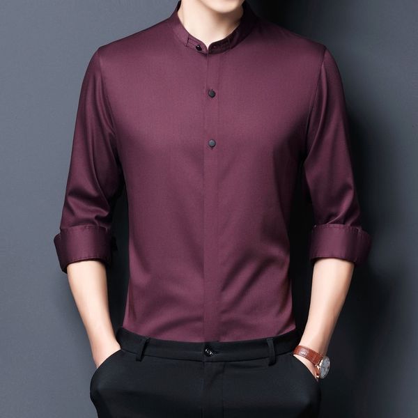 men's long sleeve 2020 autumn new stand collar solid color youth trend korean shirt casual inch shirt op5gk, Blue
men's long sleeve 2020 autumn new stand collar solid color youth trend korean shirt casual inch shirt op5gk, Blue