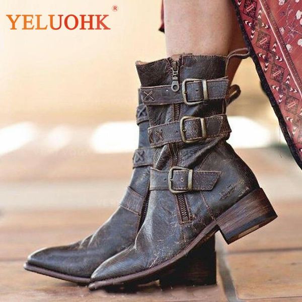 women's mid calf boots leather women winter autumn boots side zipper buckle shoes 34-43 plus size brown, Black
women's mid calf boots leather women winter autumn boots side zipper buckle shoes 34-43 plus size brown, Black